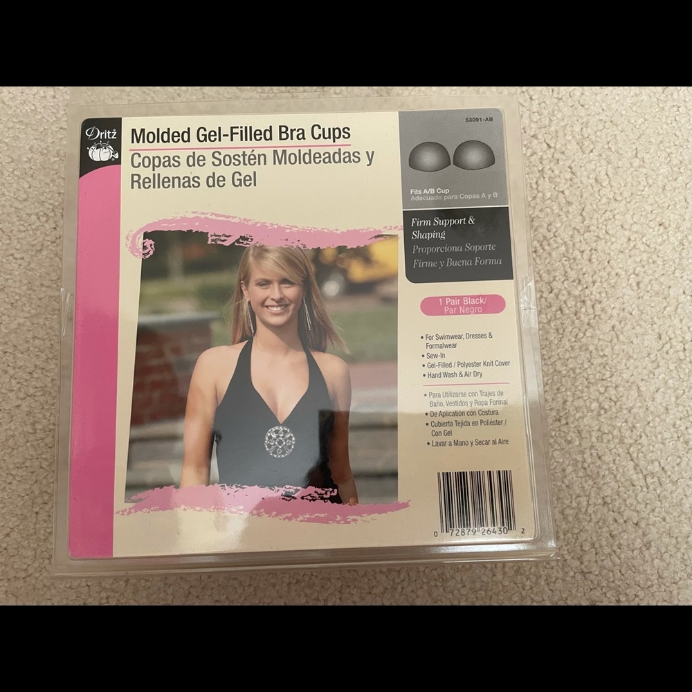 Molded Gel-Filled Bra Cups, A/B Cup